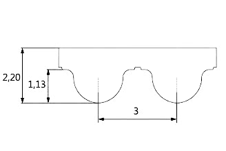 Схема ремня HTD 3M