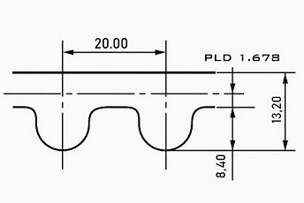 Схема ремня MTD 20M